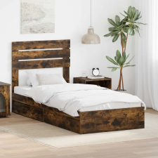  Ágykeret fiókkal fejtámlával Füstölt tölgy 75 x 190 cm Faanyag ágy és ágykellék