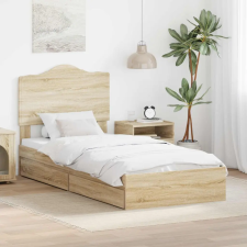  Ágykeret fiókkal fejtámlával Sonoma tölgy 75 x 190 cm Faanyag ágy és ágykellék