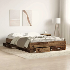  Ágykeret fiókkal tárolóval Öreg fa 160 x 200 cm Faanyag ágy és ágykellék