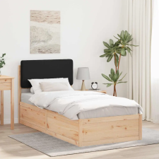  Ágykeret Kárpitozott Fejtámlával fejtámlával Fekete 90 x 200 cm ágy és ágykellék