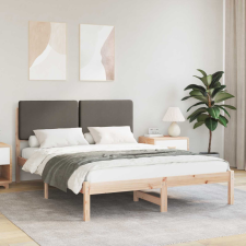  Ágykeret Kárpitozott Fejtámlával Tópszínű 150 x 200 cm ágy és ágykellék