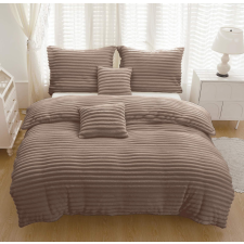  Ágyneműhuzat Mikro Plüss Barna csíkos 3 részes garnitura lakástextília