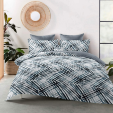 Ágyneműhuzat Nordic Flanel Zig zag fehér szürke 3 részes lakástextília