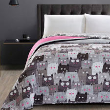 Ágytakaró CATS INVASION szín szürke nyomott anyag mikroszálas 200x220 DecoKing lakástextília