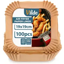  Air Fryer papírbetét – négyzet alakú, 19×19 cm, 100 db (Vilde) kisháztartási gépek kiegészítői