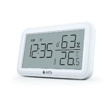 Airbi INDOOR - Szobahőmérő és páratartalom-mérő órával - fehér időjárásjelző