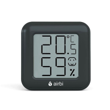 Airbi SMILE - Szobahőmérő és páratartalom-mérő - fekete időjárásjelző