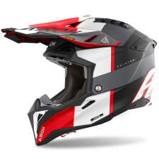 AIROH Aviator 3 Monarch motokrossz sisak matt szürke-piros bukósisak