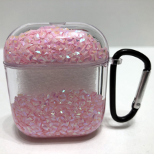 AIRPODS 1 / 2 PINK CSILLÁMOS LIQUID FOLYADÉKOS TOK tok és táska