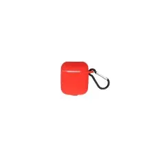  Airpods 1/2 szilikon tok karabinerrel piros tok és táska