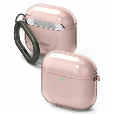 AirPods 4 tartó: RINGKE AIR pink tok, karabinerrel fülhallgató, fejhallgató tok