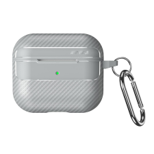 Airpods Pro 1: Carbon mintás szürke tartó, karabinerrel fülhallgató, fejhallgató tok