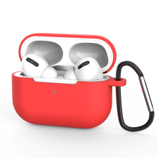  Airpods Pro 1 tartó: AirPods Pro 1 tartó - piros szilikon karabinerrel fülhallgató, fejhallgató tok
