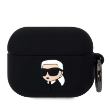 Airpods PRO 2 tartó: Karl Lagerfeld 3D Karl Head - fekete szilikon tok fülhallgató, fejhallgató tok
