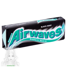  Airwaves cukormentes rágógumi 14 g Black Mint csokoládé és édesség