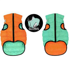 AiryVest AiryVest Lumi kifordítható kutyaruha,világítós XS 22 világos zöld-narancs kutyaruha