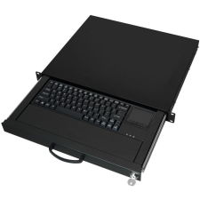 Aixcase 19" Rack 1U Tastatur US Touchpad USB schwarz (AIX-19K1UKUSTP-B) asztali számítógép kellék