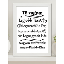  Ajándék férjnek és apának falikép - Apák napi ajándék grafika, keretezett kép