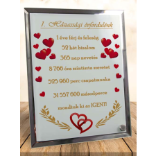  Ajándék házassági évfordulóra - Feliratos fotóüveg grafika, keretezett kép