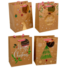  Ajándék tasak kari mintával kraft 23x18cm dekorációs kellék