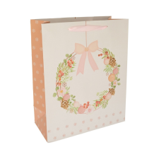  Ajándék tasak koszorúval 26x32cm dekorációs kellék