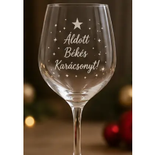 Ajándékbor Kft Gravírozott karácsonyi borospohár – „Áldott, Békés Karácsonyt!” felirattal ajándéktárgy
