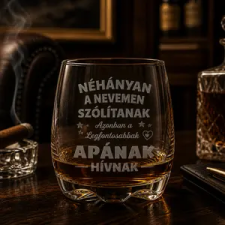 Ajándékbor Kft Gravírozott whiskys pohár apának – Apák napi ajándék ajándéktárgy