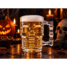 Ajándékbor Kft Koponya formájú söröskorsó – különleges Halloween ajándék ajándéktárgy