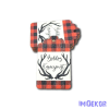 Ajándékcímke 5db/csomag 6,5x4cm - Piros-Fekete Szarvasagancs