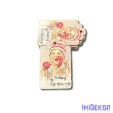  Ajándékcímke 5db/csomag 6,5x4cm - Suttogó kislány dekorációs kellék