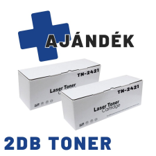  AJÁNDÉKKAL! 2DB Brother TN-2421 utángyártott fekete tonerCSOMAG + AJÁNDÉK Donau hibajavító roller (2X~3000) (TN2421) nyomtatópatron & toner