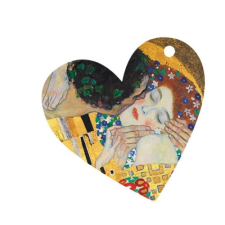  Ajándékkísérő kártya, papír,10db-os,szív,Klimt:The Kiss party kellék