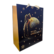  Ajándéktasak arany gömb 26x32cm dekorációs kellék