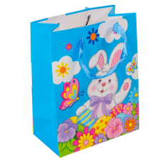  Ajándéktasak nyuszi tojásokkal 18x23cm dekorációs kellék