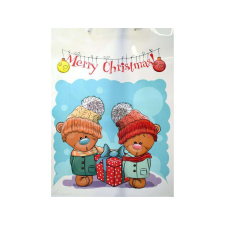 Ajándéktáska Karácsonyi macikkal és Merry Christmas felirattal 32,5x45,5x10cm ajándéktasak