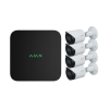 AJAX NVR BL - 8 Csatornás hálózati rögzítő - Fekete +4db Dahua 4Mpx-es IP kamera