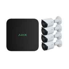 AJAX NVR BL - 8 Csatornás hálózati rögzítő - Fekete +4db Dahua 4Mpx-es IP kamera megfigyelő kamera tartozék