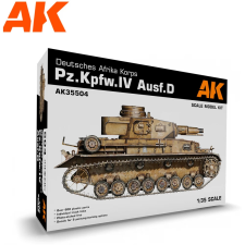 AK-interactive AK INTERACTIVE 1/35 Deutsche Afrika Korps Pz.Kpfw.Iv Ausf.D tank katonai jármű modell makett