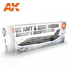 AK-interactive AK Interactive US NAVY &amp; USMC MODERN AIRCRAFT &amp; HELICOPTER COLORS festékszett AK11744 hobbifesték