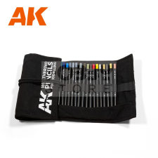 AK-interactive Weathering Pencil - WEATHERING PENCILS FULL RANGE CLOTH CASE - akvarell ceruza szett 37 darabos - AK10048 akvarell