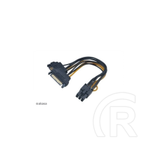 Akasa 2 x SATA - PCIe 6 pin kábel 15cm kábel és adapter