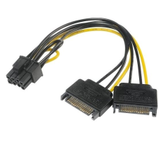 Akasa átalakító - 2x SATA to 6 + 2pin PCIe 2.0 kábel és adapter