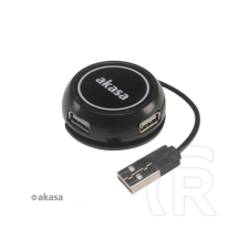 Akasa felcsévélhető USB 2.0 HUB kábel és adapter