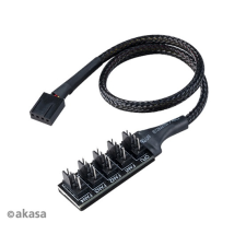 Akasa - Flexa FP5 - 4pin Molex - 5x 4pin PWM ventilátor kábel - 45cm - AK-CBFA08-30BK kábel és adapter