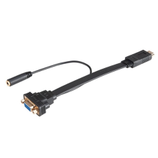 Akasa HDMI - VGA + 3.5mm audio jack kábel 20cm kábel és adapter