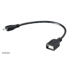 Akasa - microUSB-USB Type-A™ OTG kábel M/F 15cm - AK-CBUB25-15BK kábel és adapter