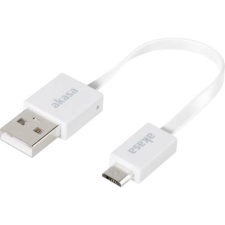 Akasa USB adatkábel, töltőkábel, USB mikro 2.0 fehér, 15 cm, lapos kivitel, Akasa (AK-CBUB16-15WH) kábel és adapter