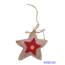  Akasztós zsákos függelék - Csillag dekorációs kellék