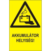 Akkumulátor helyiség! - öntapadó, 160*240mm