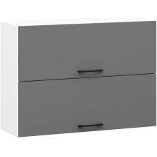 Akord AKORD Oliwia Fali Konyhaszekrény Laminált Fehér-Grafit 80cm bútor